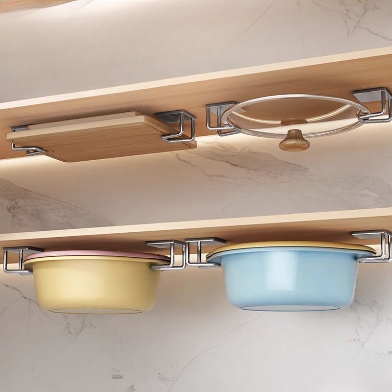 Aige Stainless Steel Rack Bathroom Cabinet Under Sink Storage Hook No-Drill Hanging Basin Tool_voghion.com