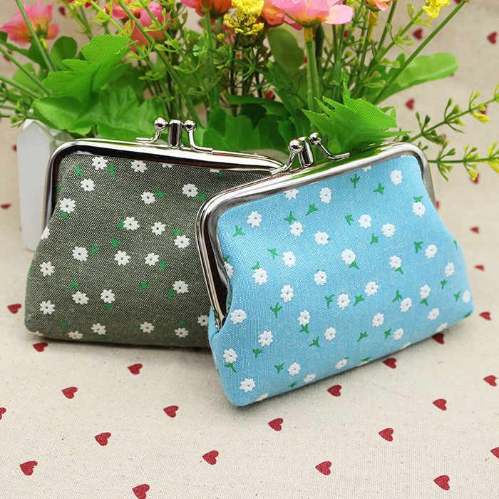 Koreanische Baumwolle kurze Brieftasche Frauen gedruckt Geldbörse kreative Münztüte Student Kartenhalter Spot Großhandel_voghion.com