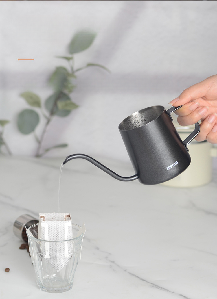Caffettiera a beccuccio lungo per uso domestico, in acciaio inossidabile 304, con bocca stretta e orecchio appeso, per preparare il caffè a mano_voghion.com