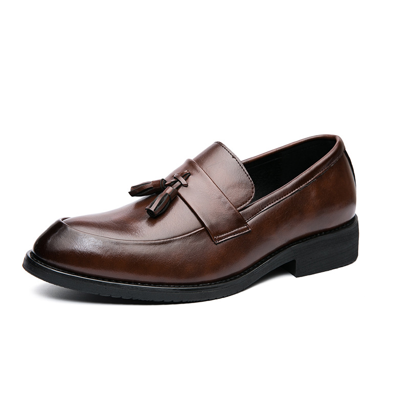 Lefu British Fashion Su One Foot Pedal Korean Version Casual Small Size Business Leather Men's Wedding Shoes_voghion.com