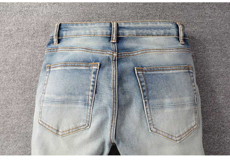 Abbigliamento maschile, marchio di moda di alta moda, tendenza abbigliamento maschile, jeans aderenti elasticizzati con toppe sul ginocchio, pantaloni skinny_voghion.com