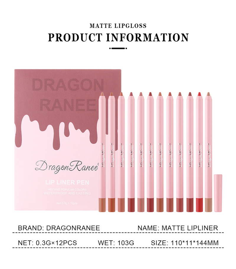 Waterproof Matte Lip Liner Pencil Set - Long-Lasting Lip Contouring Kit, Smudge-Proof Lip Liner Lipstick Pen Combo_voghion.com