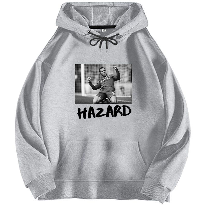 370G Futebol Eden Hazard Moletom com capuz de manga comprida com estampa masculina e feminina, outono e inverno, roupas da moda soltas_voghion.com