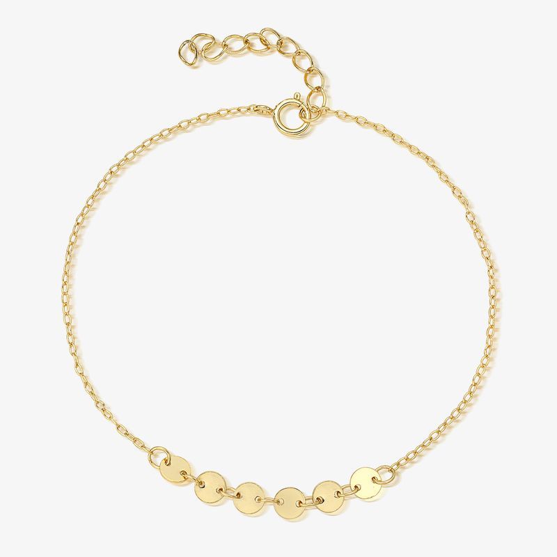 Women's Sterling Sier Simple Disc Circle Bracelet High End Niche Personality Temperament All Match Sequin Hand Jewelry_voghion.com