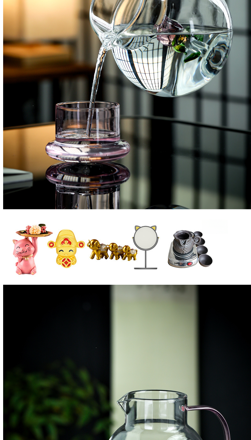 Hochwertiges, hochtemperaturbeständiges Glas mit Rosenblüte, kaltes Wasser, verdickt, hitzebeständig, große Kapazität zum Aufbrühen von Tee_voghion.com