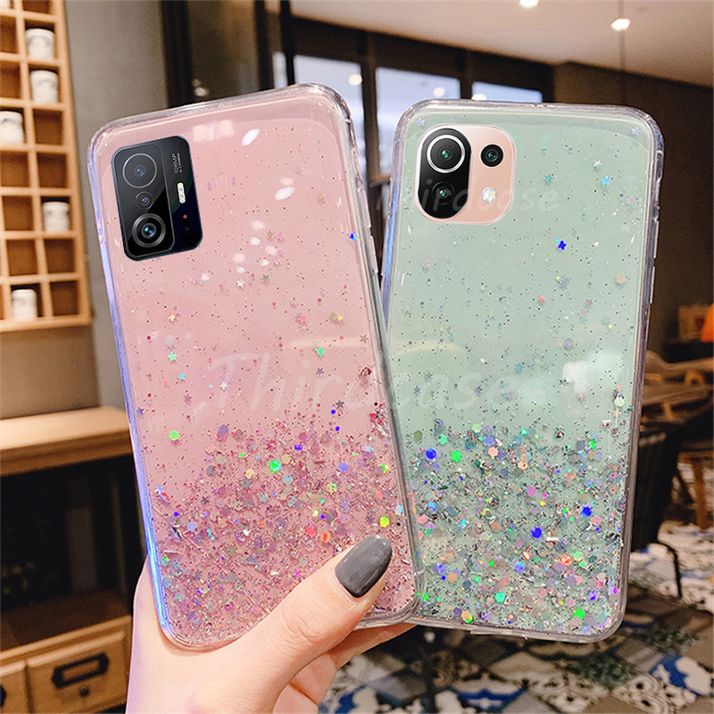 Mi 11 Lite 5G NE Pailletten Silikonhülle für Xiaomi 12 Pro 12X 11T Pro 11i Crystal Glitter Cover POCO M4 Pro F3 X3 NFC M3_voghion.com