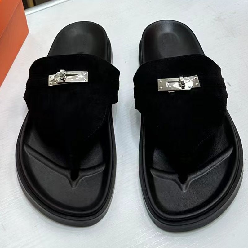 High Version Kelly Buckle Onkel Flip-Flops Damen 2025 Sommer Zehensteg Casual Vielseitige Sandalen_voghion.com