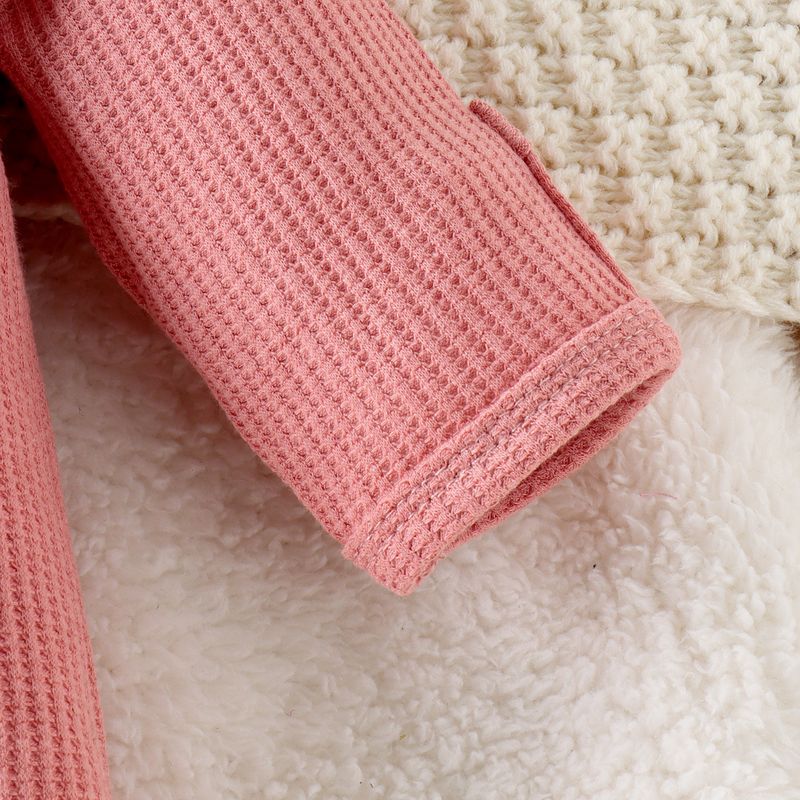 Mother & Kids Baby Girl’s Waffle-Knit Bodysuit With Flutter Sleeves – Soft & Stylish, 0-12M"_voghion.com