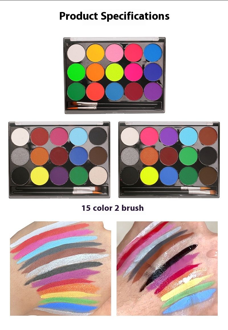 Water Soluble Face Color 15 Color Body Paint Model Face Color Halloween Face Makeup Water-based Face Color_voghion.com