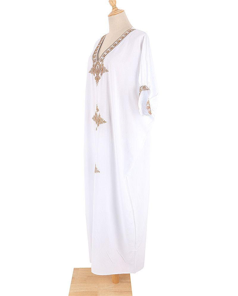 Damenbekleidung, besticktes Strandkleid aus Baumwolle, besticktes Urlaubs-Bikini-Überzug_voghion.com