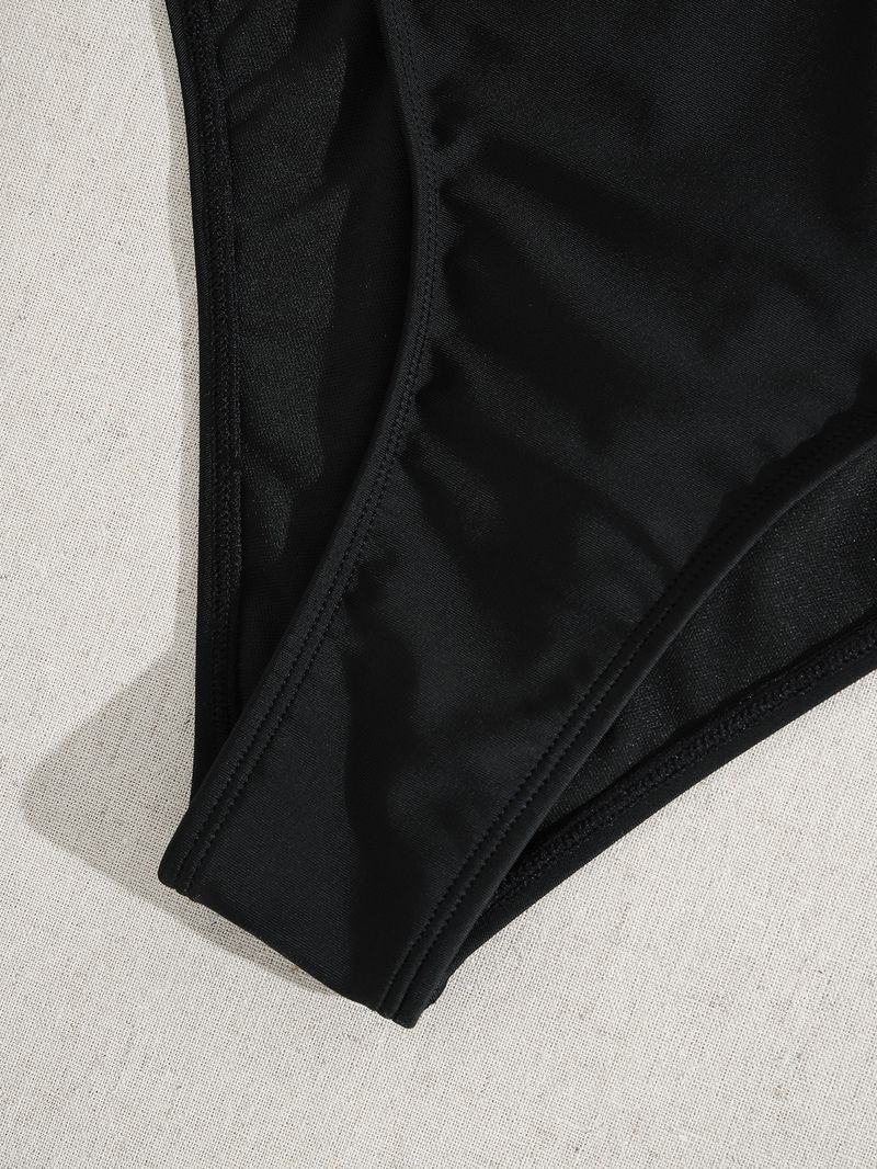 2026 New Backless Swimsuit For Women, Sexy V-Neck Tie Waist Slimming One-Piece Swimwear_voghion.com