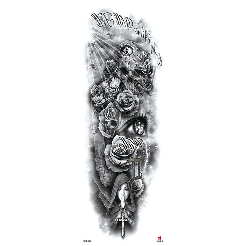 Autocollant de tatouage imperméable pour bras complet tendance_voghion.com