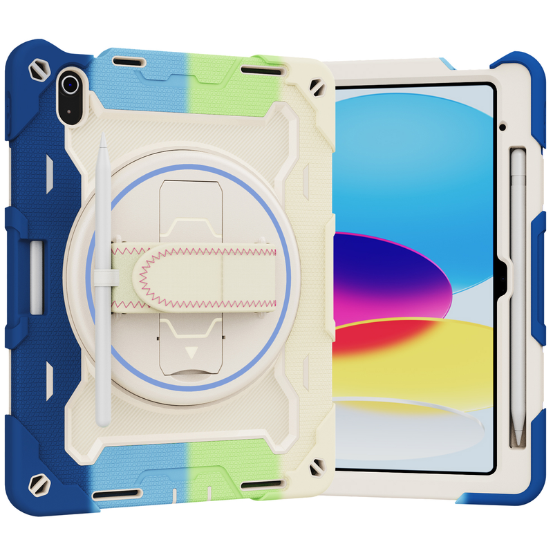 For iPad 10th Generation Case 10.9'' 2022 Full-Body Drop Protection Case With Pen Holder 360° Rotate Hand Strap/Stand For iPad_voghion.com