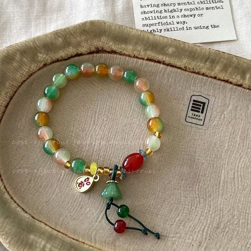 Bracelet en verre de style chinois Lotus Ruyi Ins, polyvalent, haut de gamme, style ancien_voghion.com