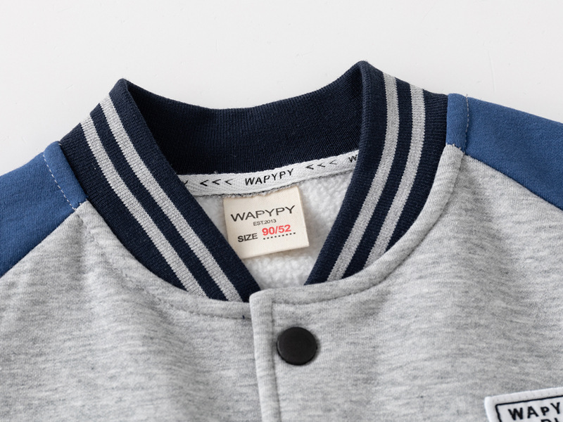 Giacca da baseball per bambini, felpa con cappuccio abbottonata da ragazzo, cappotto coordinato con scollo a V_voghion.com