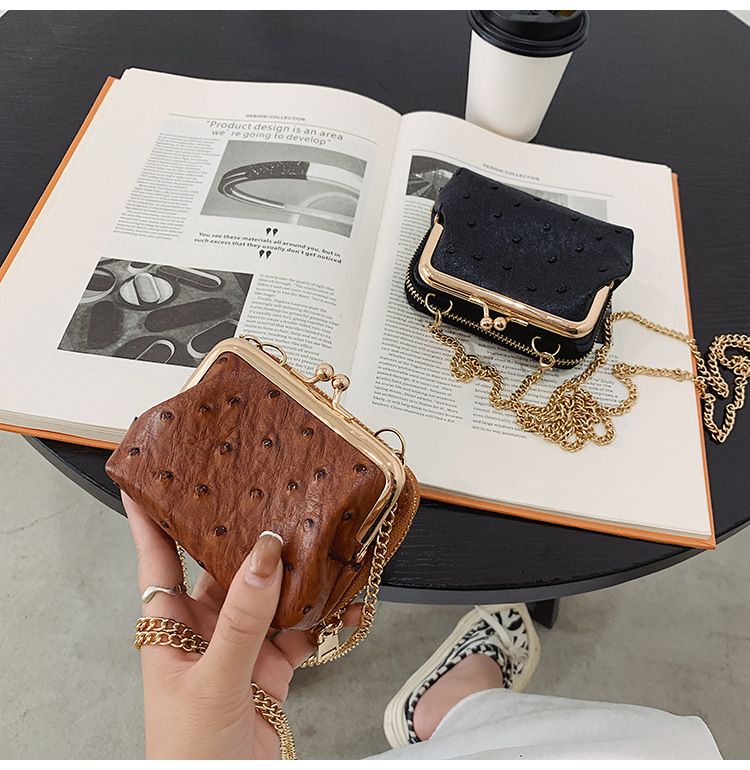 Torebka damska na jedno ramię, wzór strusia, mała torebka typu crossbody, tekstura popularna_voghion.com