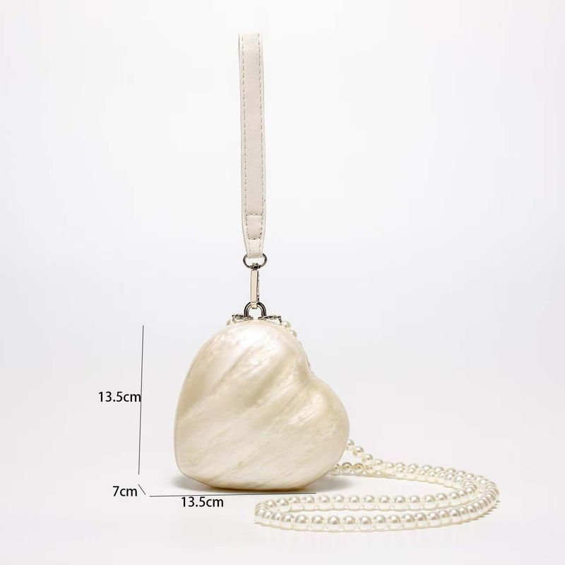 Borsa a mano da donna, borsa a tracolla diagonale, borsa a conchiglia in acrilico dalla forma speciale, pochette da sposa e da cena_voghion.com
