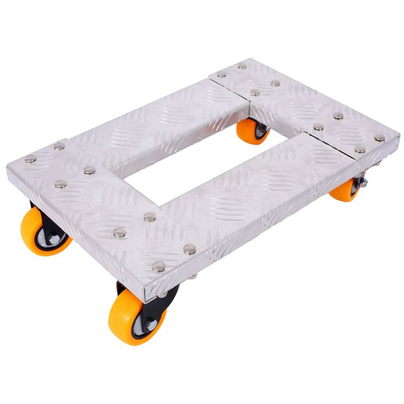 Movers Dolly Heavy Duty Furniture Dolly Trolley Cart 18''x12'' Aluminum Frame With 3'' TPU Professional Casters With Brake Option_voghion.com