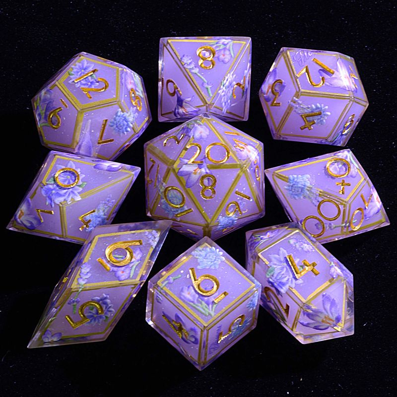 9 Polyhedral Sets Dice D&D Lavender Moonlight Pact For Dungeons Dragons RPG_voghion.com
