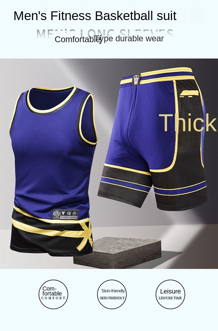 Sportpak Heren zomer hardloopkleding snel drogend T-shirt met korte mouwen Losse ijszijde speel trainingskleding Europees en Amerikaans stijl pak_voghion.com