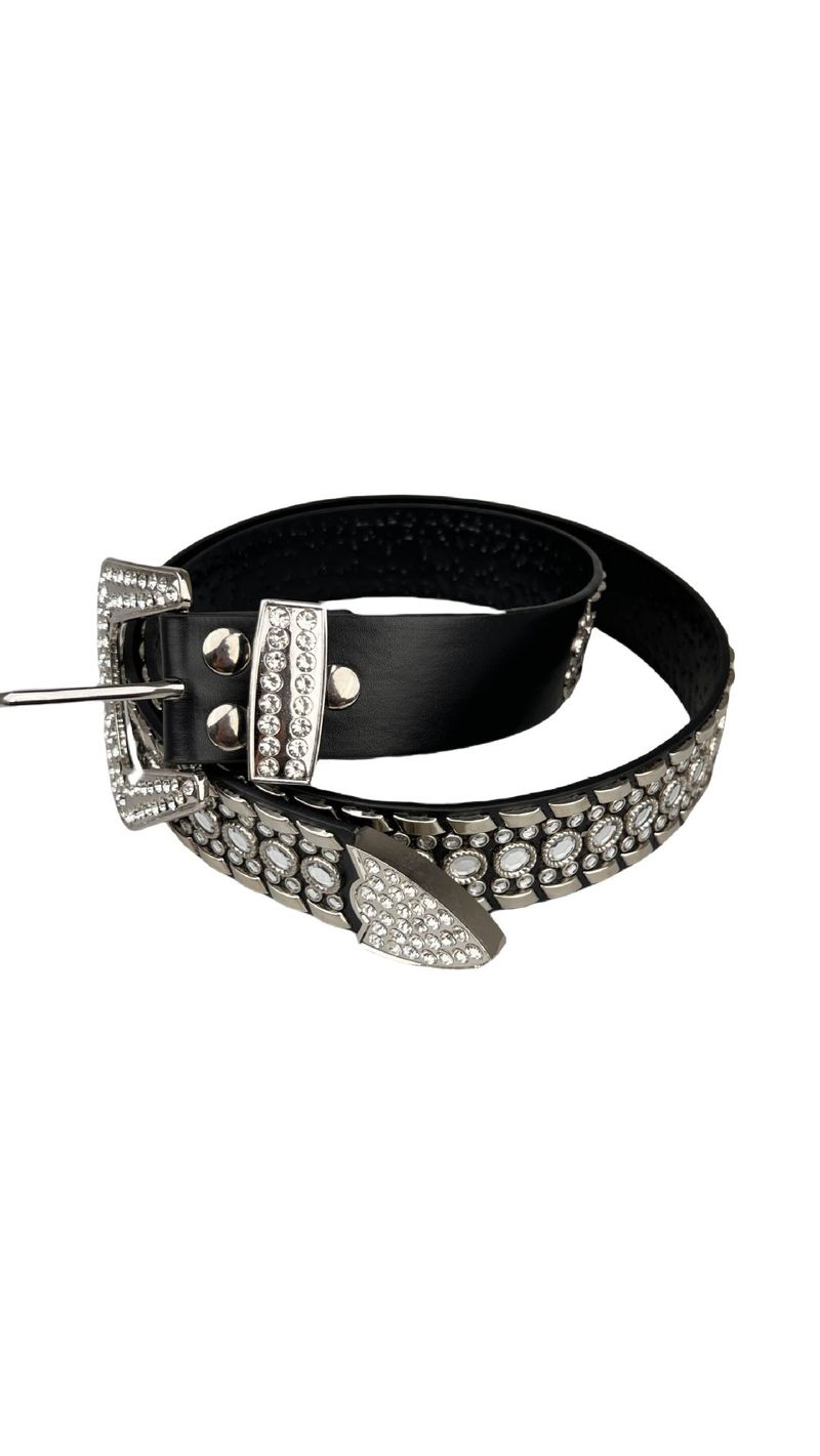 Diamond Belt Punk Style Rhinestone Belt Special Hot Performance Pin Buckle Set With Source_voghion.com