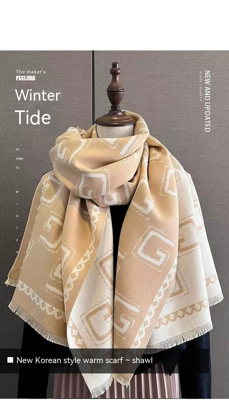 New Fashion Anti Cashmere Scarf for Women Confirmed Warm Temperament Student Couple Style Shawl Wrapped Over Winter_voghion.com