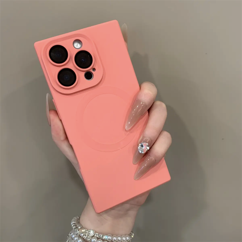New Rectangular Right Angle Magnetic Case For 16 Pro Max IPhone 15/14 Simple 13/12_voghion.com