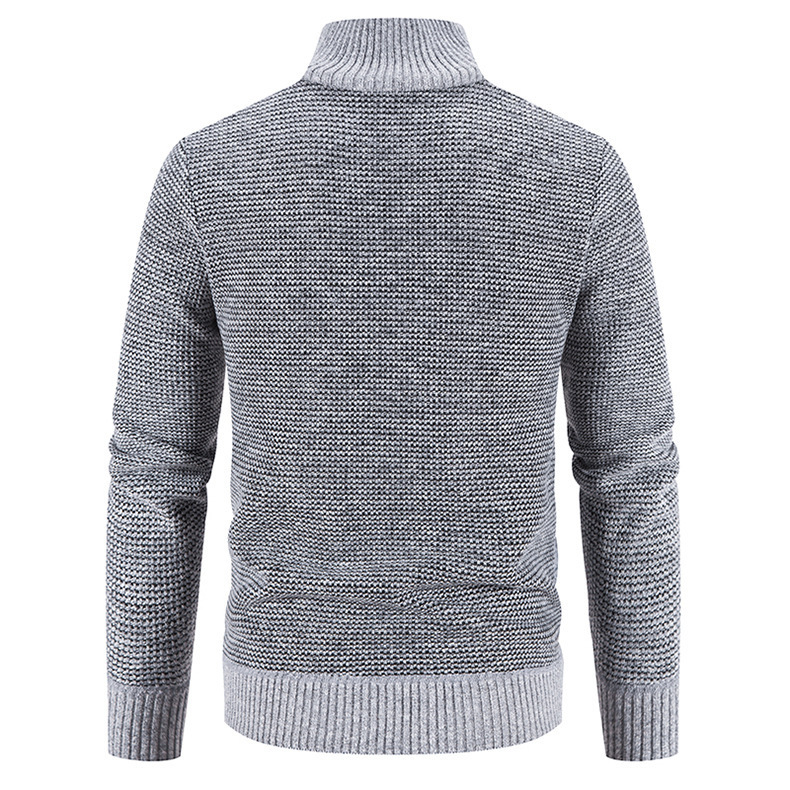 Herrenbekleidung, Stehkragenpullover, Jacke, Fleece, gepolstert, Oberbekleidung, lockere Strickjacke, Strickjacke, Winter-Strickjacke_voghion.com