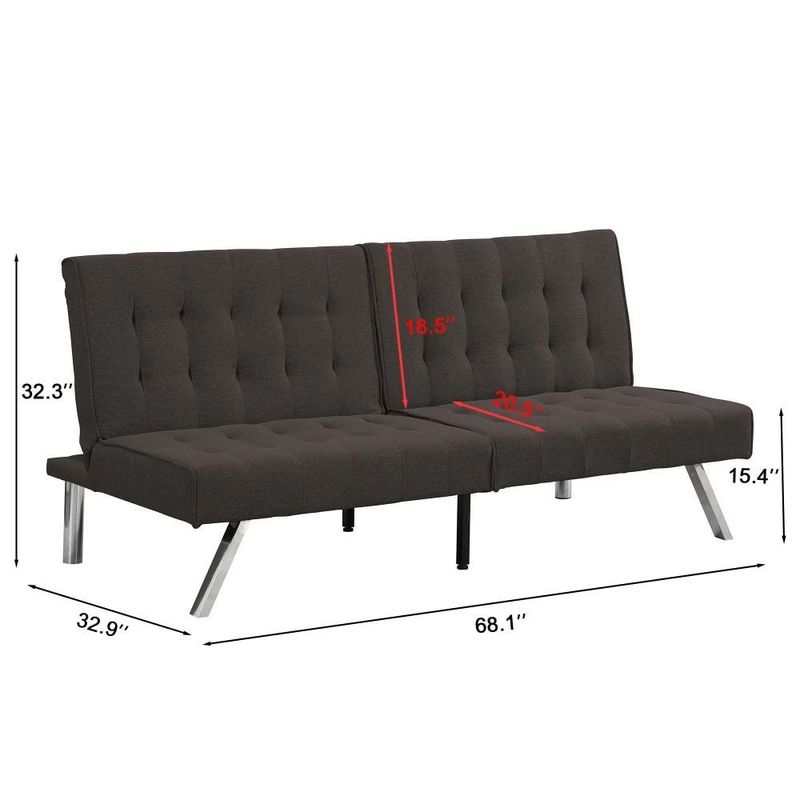 WOOD FRAME, STAINLESS LEG, FUTON, SOFA BED Espresso_voghion.com
