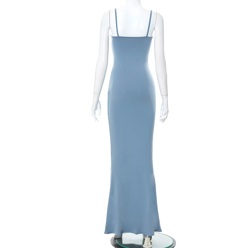 Women's room peach pure slimming peach hip strap long fishtail skirt_voghion.com