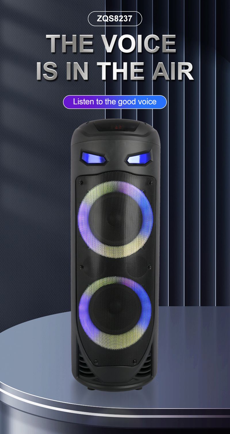 E ZQS8237 Lantern Aperture Double 8-inch High-power 40W Bluetooth Large Speaker_voghion.com