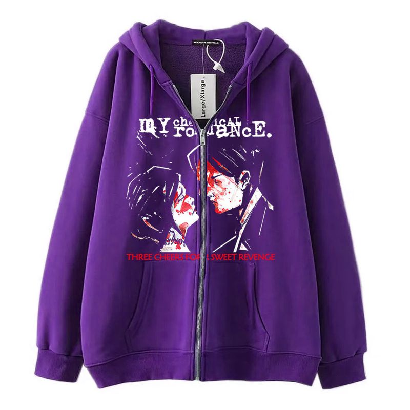 Vêtements pour hommes Pull à fermeture éclair Sweat à capuche imprimé Sweat à capuche polaire surdimensionné_voghion.com