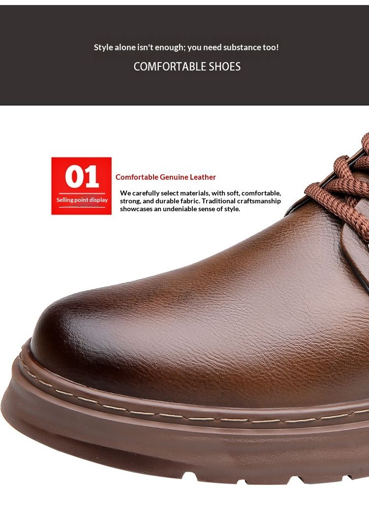 Glide Glide Leather Spring British Scarpe Derby Casual con Suola Spessa da Uomo Formali da Sposa Lavoro Stivali Martin Bassi_voghion.com