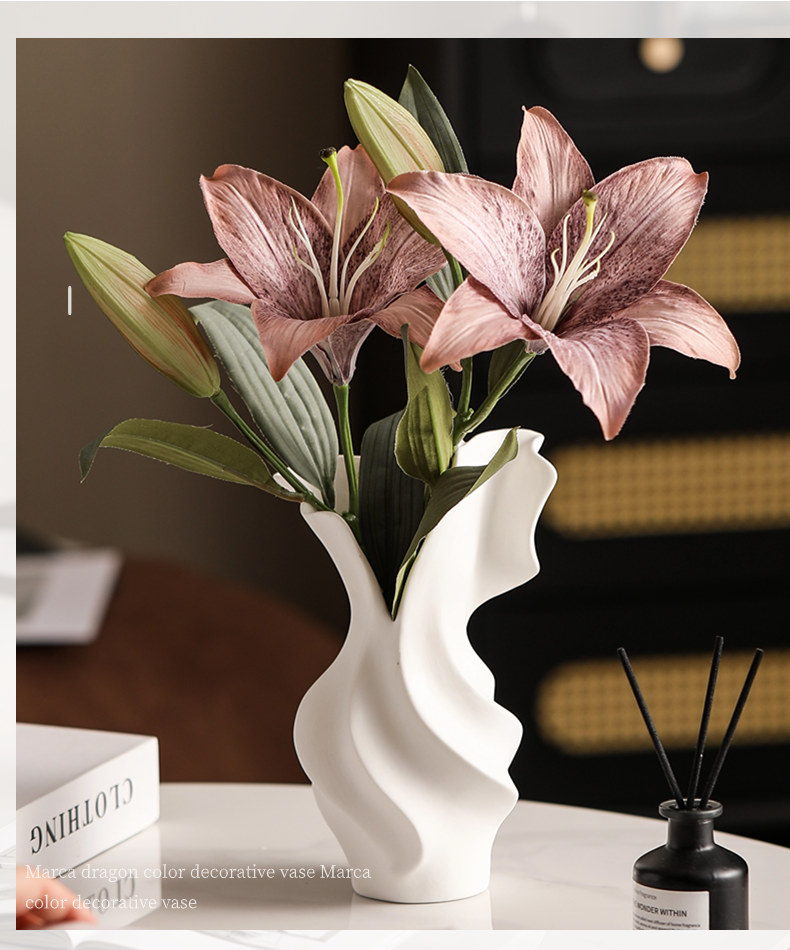 Creative Art Simulation Vase Ins Style High Aesthetic Living Room Flower Arranger Home Wine Cabinet Decoration Niche_voghion.com