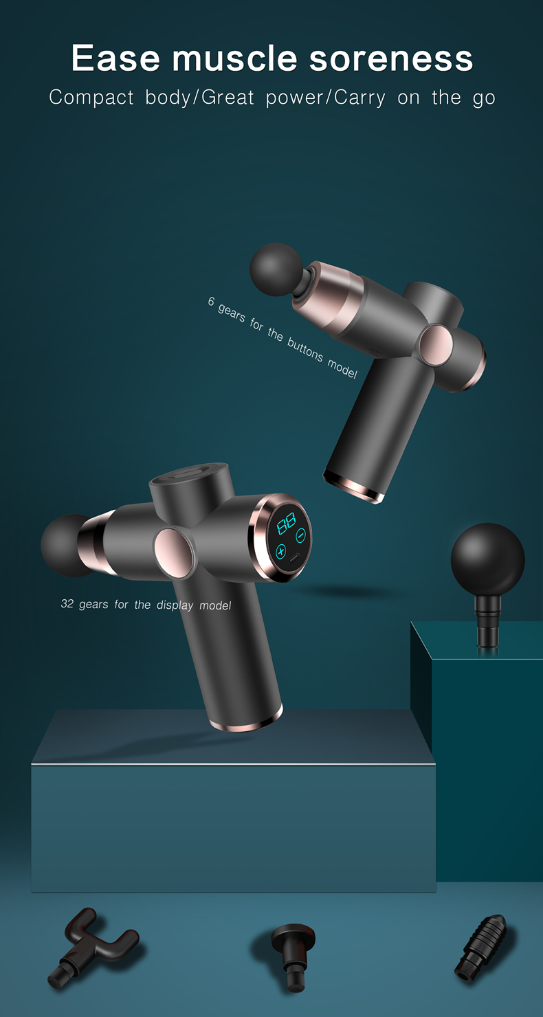 Masažna pištola Deep Tissue Massager Therapy Stimulacija telesnih mišic Lajšanje bolečin za EMS Sprostitev bolečine Fiess Oblikovanje_voghion.com