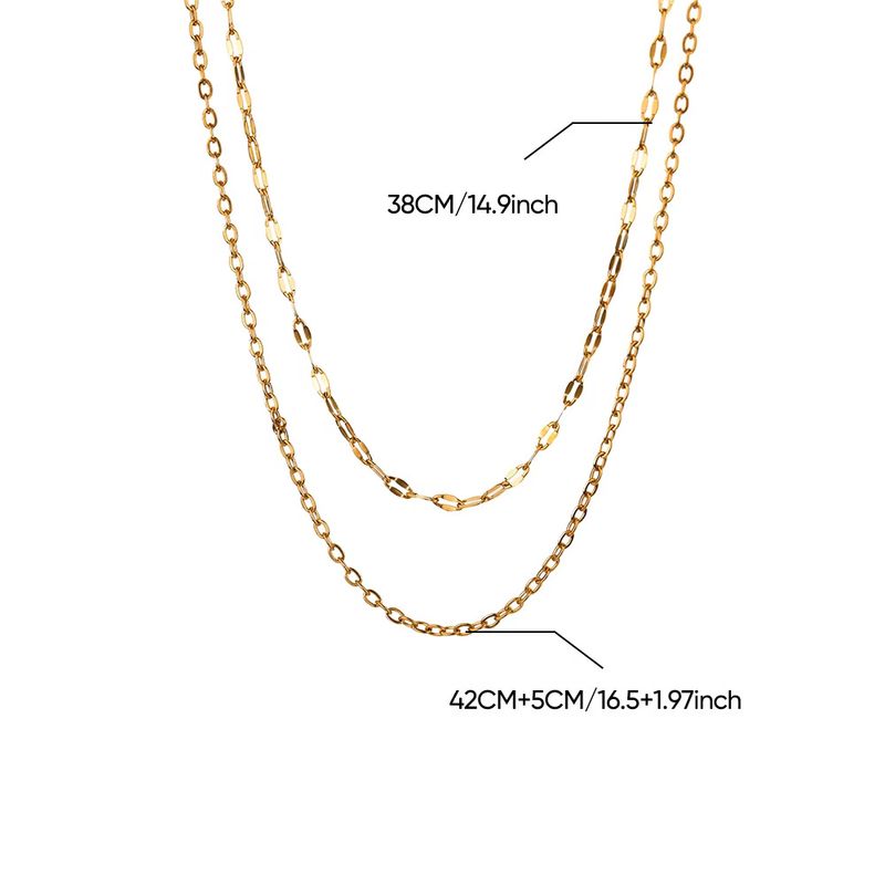 Edelstahl Mehrschichtige Mode Kubanische Kette Halskette Wasserdicht Nicht verblassend Schmuck Weihnachtsgeschenk_voghion.com