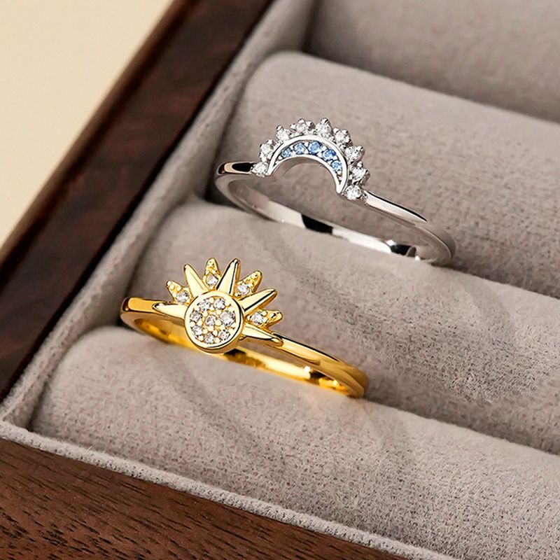 925 Silver Sun And Moon Couple Ring Set Sky Blue Sparkling Cubic Zirconia Rings Promise Fine Jewelry Gifts For Valentines Day_voghion.com
