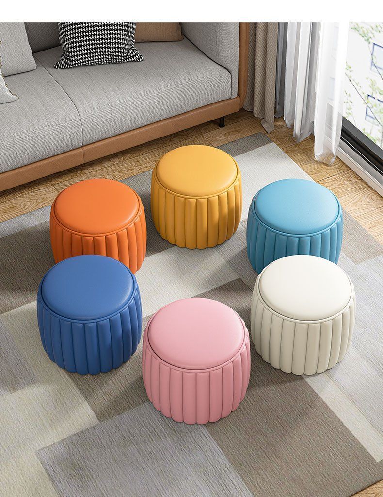 Home Low Internet Celebrity Pumpkin Small Living Room Sofa Coffee Table Round Simple Ottoman Shoe Changing Stool_voghion.com