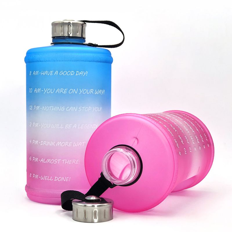 3,78L grote waterfles met bounce-cover, tijdschaalherinnering, matte beker met leuke stickers voor buitensporten en fitness_voghion.com