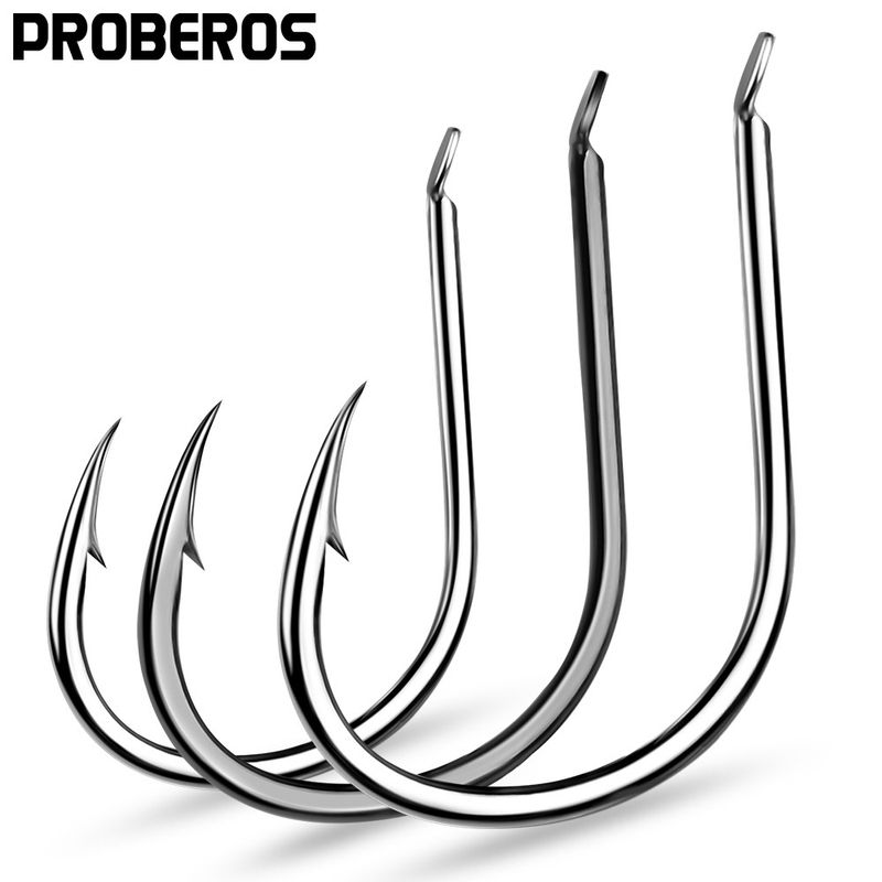 Luya Maruyo Crooked Mouth With Barbs Sea Fishing String High Carbon Steel Plate Bulk Fish Hooks 100pcs/Bag_voghion.com