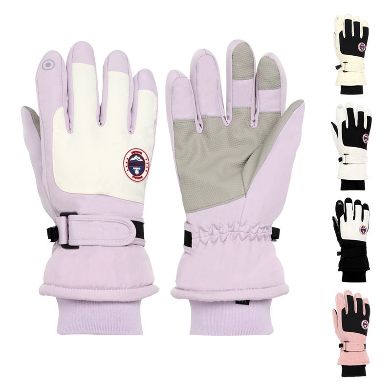 Winter-Skihandschuhe, kältebeständig, warm, winddicht, mit Fleece gefüttert, rutschfeste Silikon-Touchscreen-Handschuhe für Motorradfahrten_voghion.com