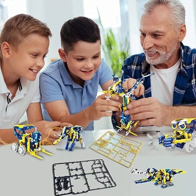 Hotselgende småbarnsundervisning puslespill DIY-montering flere 11 i ett selvinstallerende solcelledrevne leker_voghion.com