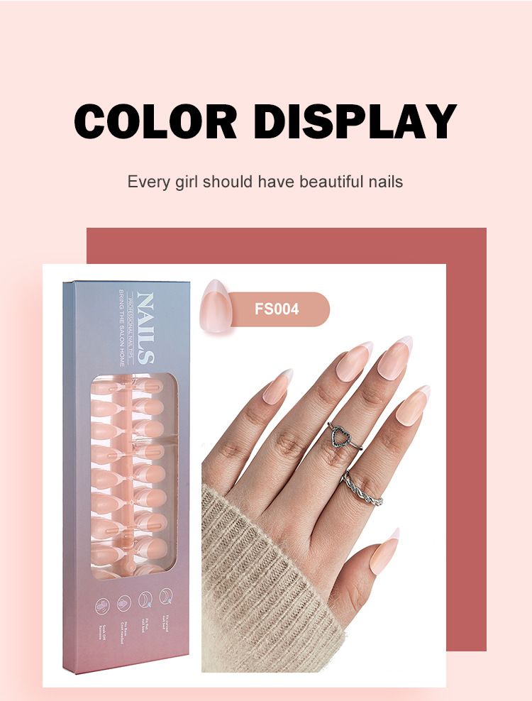 Beauty Health Nail Sheet Buitenlandse handel Nagels Franse Nail Sheet Nagelpatch Korte amandel Nagel Sheet Doos 150_voghion.com