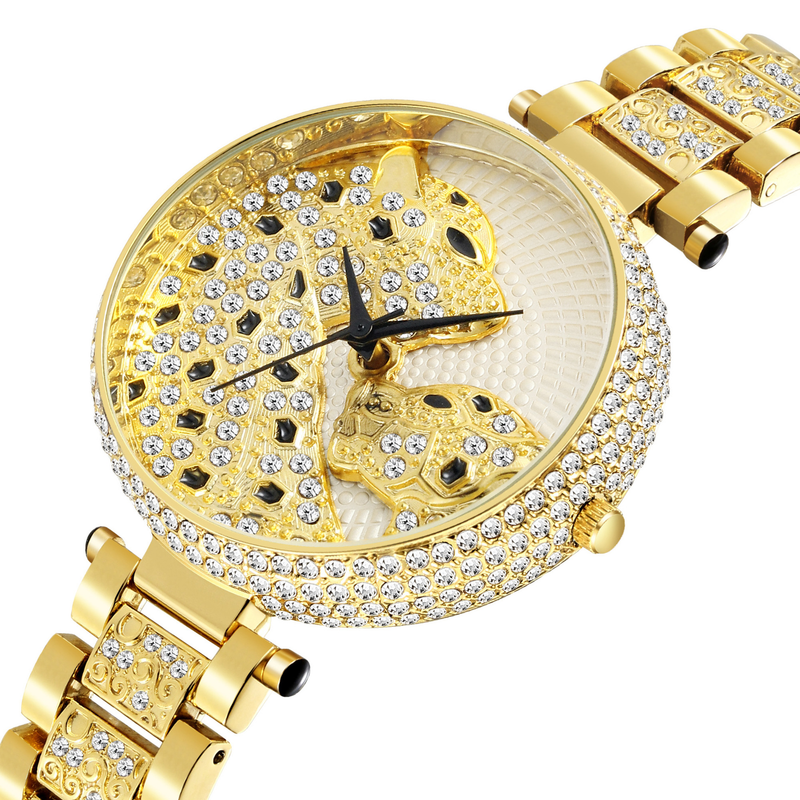 MISS FOX Moud Personaliséiert Diamanten Inlaid Damen Exquisite Leopardmuster Zifferblat Quartz Auer_voghion.com