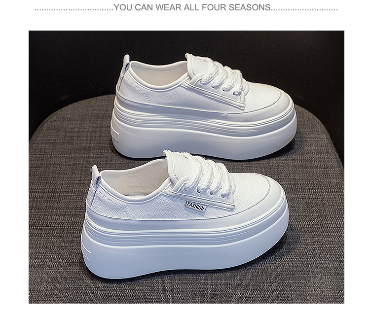 Little white shoes women's single shoes new thick sole height increased by 8 cm casual versatile fashion_voghion.com