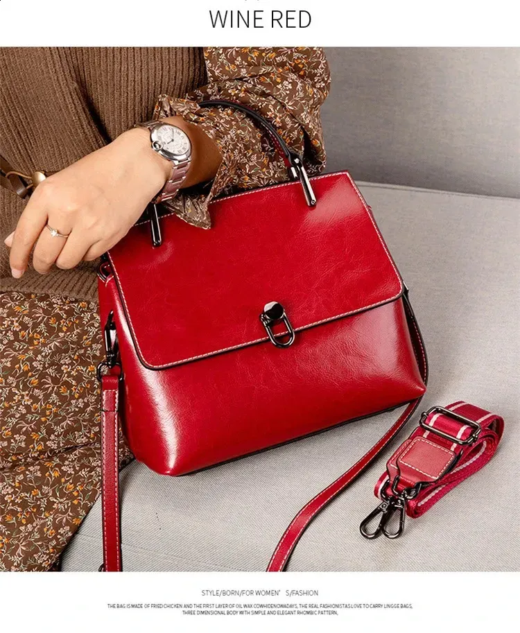 Toptrends Vintage Vera Pelle Tracolla Larga Borse a Tracolla per Donna Trend Er Borse da Donna con Manico Corto_voghion.com