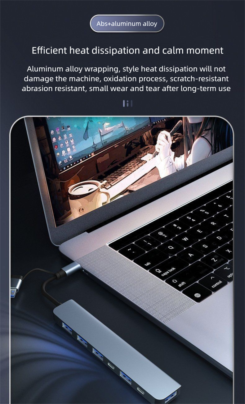 Typ-C USB 3.0 Dual Port Docking Station Hub Multi-in-One Für Computer Tablet Zu Verbinden Maus Tastatur_voghion.com