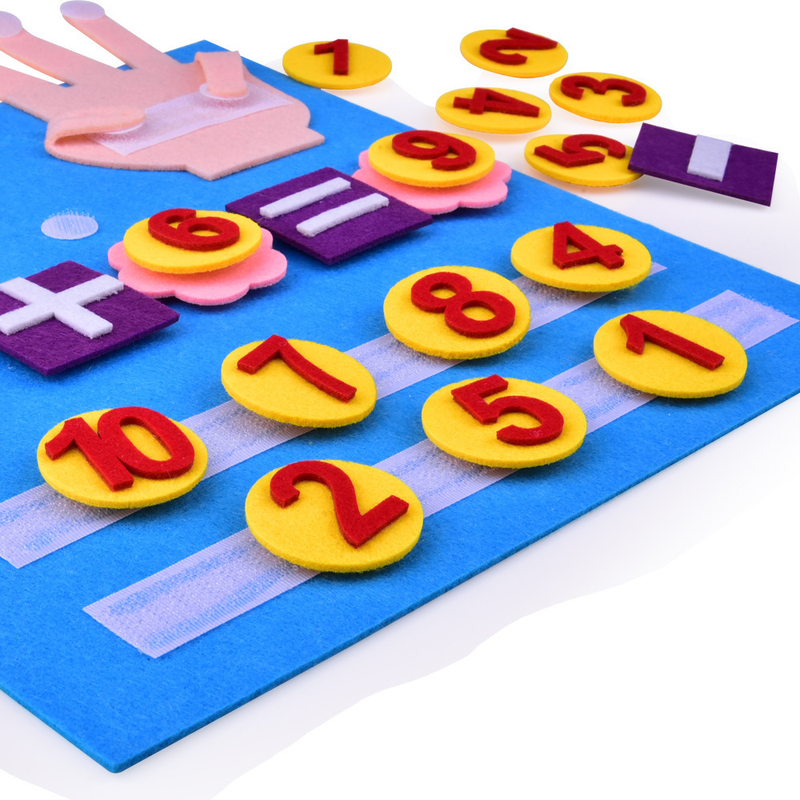 Matematică pentru grădiniță, distractivă - Jucărie de numărat numere cu degetele, din pâslă, materiale didactice_voghion.com