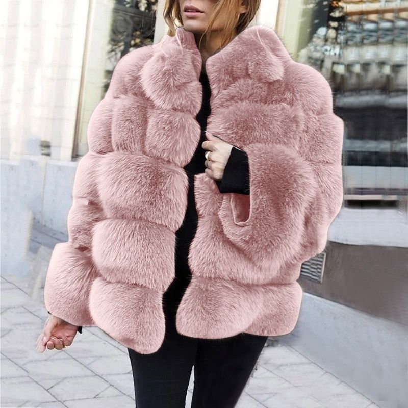 Winter Pelzmantel Frauen Neue Oberbekleidung Kurze Kunstpelz Jacke Pelzigen Flauschigen Jacke Luxus Frau Pelz_voghion.com