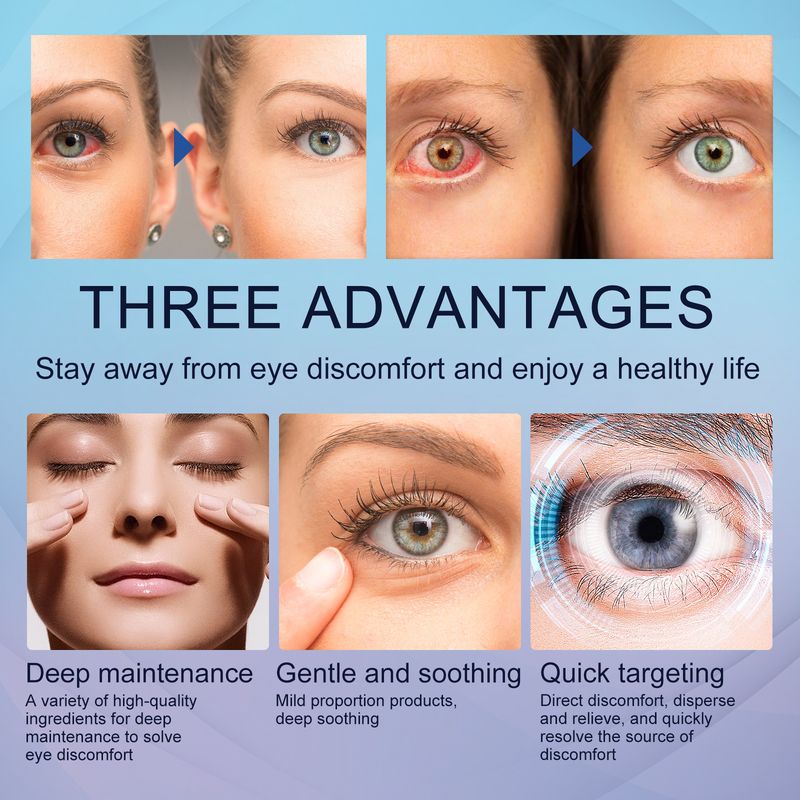 Gotas lubricantes para los ojos EELHOE: alivia el enrojecimiento, la fatiga ocular, la sequedad, la visión borrosa y humecta los ojos._voghion.com